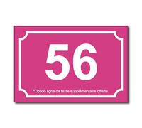 Plaque Numéro de Rue Personnalisable - 15x10 cm - Numéro de Maison Gravé pour Immeuble Maison en PVC Résistant Extérieur Fixation Adhésif, Trous ou Cache Vis - Rose