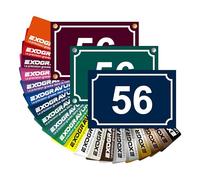 Plaque Numéro de Rue Personnalisable - 15x10 cm - Numéro de Maison Gravé pour Immeuble Maison en PVC Résistant Extérieur Fixation Adhésif, Trous ou Cache Vis - 27 Couleurs au Choix