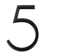 Plaque Numero Maison Exterieur 5.6inch Apartment Door Numbers Waterproof Zinc Alloy Street Mailbox Home Address Signs Black House Floating Plate Digit(5)