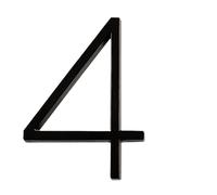 Plaque Numero Maison Exterieur 5.6inch Apartment Door Numbers Waterproof Zinc Alloy Street Mailbox Home Address Signs Black House Floating Plate Digit(4)