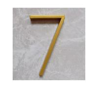Plaque NuméRo Maison Moderne BrosséE, 127mm Golden Floating Moderne Maison Numéro de porte d'or Numéros d'adresse la maison pour Numérique Plaques signalisation extérieure 5 po. # 0~9 ABC(7)