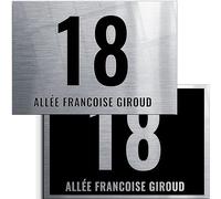 Plaque Numéro Maison Personnalisable 150x100mm - Numéro Boite aux Lettres - Aluminium Brossé Made in France