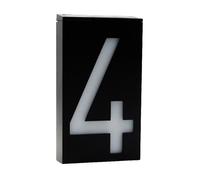 Plaque Numéro Solaire LED Maison Hôtel - SONEW - Éclairage Porte Adresse - Blanc - Mat