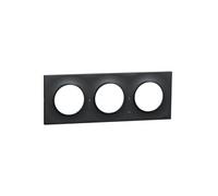 Plaque ODACE Styl anthracite 3 postes horizontal/vertical entraxe 71mm - - S540706