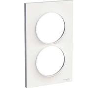 Plaque - Odace - Styl Blanc - Entraxe 57mm - Spécial Rénovation - 2 Postes