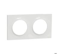 Plaque ODACE Styl blanche 2 postes horizontal/vertical entraxe 71 mm - SCHNEIDER ELECTRIC - S520704