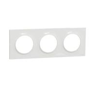 Plaque ODACE Styl blanche 3 postes horizontal/vertical entraxe 71 mm - SCHNEIDER ELECTRIC - S520706