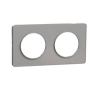 Plaque ODACE Touch Alu 2 postes horizontal/vertical entraxe 71 mm - SCHNEIDER ELECTRIC - S530804