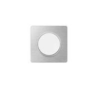 Plaque de finition 1 poste Odace Touch Aluminium liseré blanc Schneider