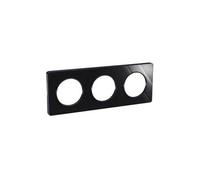 Plaque Odace Touch - Aluminium brillant fumé avec liseré anthracite - Triple horizontale et verticale