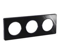 Plaque Odace Touch - Aluminium brillant fumé avec liseré anthracite - Triple horizontale et verticale