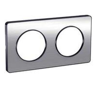 Schneider Electric - Odace Touch, plaque Aluminium brossé liseré Anth. 2 post. horiz./vert. 71mm - S540804J