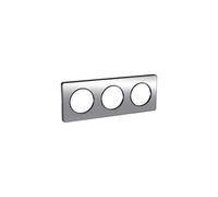 Plaque Odace Touch - Aluminium brossé avec liseré anthracite - Triple horizontale et verticale