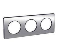 Plaque Odace Touch - Aluminium brossé avec liseré anthracite - Triple horizontale et verticale G