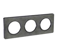 Plaque Odace Touch - Ardoise avec liseré anthracite - Triple horizontale et verticale anthracite G
