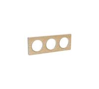 Plaque Odace Touch - Bois naturel avec liseré blanc - Triple horizontale / verticale 71mm