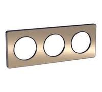 Plaque Odace Touch - Bronze brossé avec liseré anthracite - Triple horizontale et verticale anthracite G