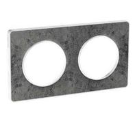 Plaque Odace Touch - Pierre galet avec liseré blanc - Double horizontale / verticale 71mm blanc G