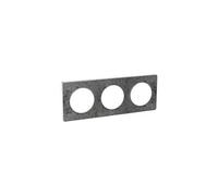 Plaque de finition - odace - touch - plaque - blanc et pierre galet - 3 postes horizontal 71mm | 3 postes vertical 71mm - h 85mm - l 227mm - p 10mm -