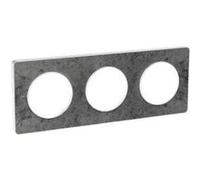 Plaque Odace Touch - Pierre galet avec liseré blanc - Triple horizontale / verticale 71mm blanc G