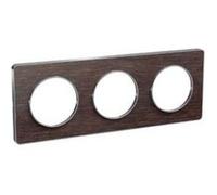 Plaque Odace Touch - Wengé avec liseré aluminium - Triple horizontale / verticale 71mm aluminium G