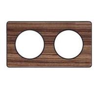 Schneider Electric - Odace Touch, plaque Bois Zeb. avec liseré Anth. 2 postes horiz/vert entraxe 71mm - S540804P4