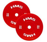 Plaque olympique en PE - HMS - TPP02 - 2 x 2 5 kg - Rouge - Compatibilité barres olympiques