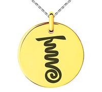 Plaqué Or Acier Inoxydable Chakra du Serpent du Feu Tibétain Reiki Collier avec Pendentif Petit Cercle médaillon