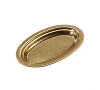 Plaque ovale en acier inoxydable à base épaisse pour une performance stable et fiable dans les environnements de cuisson à haut volume et les applications de barbecue (1 doré)