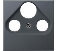 Plaque P/Prise Antenne Tv-Fm-Sat Anthracite