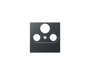 Plaque P/Prise Antenne Tv-Fm-Sat Anthracite
