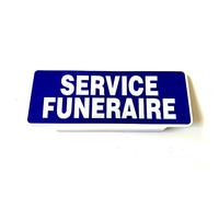 Plaque Pare-Soleil Service Funéraire rétroréfléchissante
