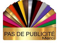 Plaque PAS DE PUBLICITÉ MERCI Adhésive PVC Pour Boîte Aux Lettres