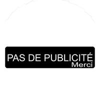Plaque PAS DE PUBLICITÉ MERCI Adhésive PVC Pour Boîte Aux Lettres - Plaque Stop Pub - 8 cm x 2 cm - 21 Couleurs Disponibles (Noir)