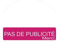 Plaque PAS DE PUBLICITÉ MERCI Adhésive PVC Pour Boîte Aux Lettres - Rose