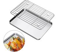 Plaque pâtisserie inox rectangulaire - SUTEO - 30x25x2,5 cm - Grille perforée - Compatible four - Lave-vaisselle