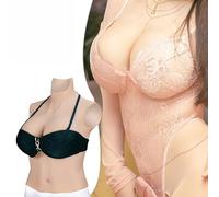 Plaque pectorale en silicone réaliste pour hommes - Faux seins pour travestis - Déguisement de drag queen Cosplay MTF pour personnes transgenres, blanc, D-Silicone