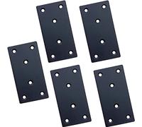 Plaque Perforée Plaques d'assemblage plates Plaques Fixation Équerre,5pcs | équerres plates 100x50x2mm Plaques de raccord pour Rejoint la Fixation et Réparation Meubles (Noir)