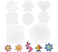 Plaque Perle a Repasser,8 Pcs Plaque de Perle Carrée,Carré de Perle de Fusible,Ensemble de Planche de Perles,Plaque à Perles Petite Transparente,Panneau de Perles en Plastique,Plaque Perles à Repasser