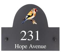 Plaque personnalisée avec motif oiseau chardonneret en pierre naturelle - 25 x 20 cm - Ardoise en pierre lisse de qualité supérieure
