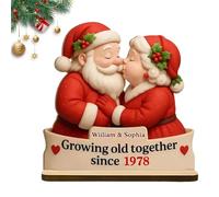 Plaque personnalisée de gnome « Growing Old Together » - Décoration de bureau - Couple de personnes âgées - Cadeau d'anniversaire de mariage pour couples et grands-parents (style 4)