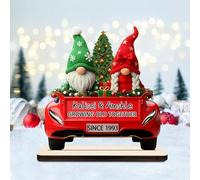 Plaque personnalisée de gnome « Growing Old Together » - Décoration de bureau en bois - Cadeau d'anniversaire de mariage pour couples, grands-parents, mari, épouse, parents (style 06)