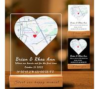 Plaque personnalisée de notre premier rendez-vous, Là où tout a commencé, cadeau pour elle, cadeau de couple en plaque acrylique, emplacement personnalisé, où nous nous sommes rencontrés pour