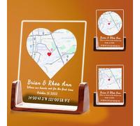 Plaque personnalisée de notre premier rendez-vous - Là où tout a commencé, cadeau pour elle, cadeau de couple en plaque acrylique, emplacement personnalisé, où nous nous sommes rencontrés pour