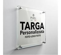 Plaque Personnalisée en Plexiglas pour Extérieur avec Logo, Texte ou Image Enseigne Murale Décorative pour Intérieur Plaque pour Bureau, Cabinet ou Magasin Formes Rectangulaires et Rondes (40x30)