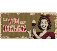 Plaque personnalisée - La Vie Est Belle - Plaque métallique décorative - Citation inspirante - 31,8 x 15,2 cm - Flamingo