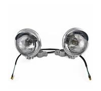 Plaque Phare Avant Phares de Moto universels feu antibrouillard Avant Lampe Conduite avec Support Barre auxiliaire pour café pour Racer pour Shadow Phare LED Moto