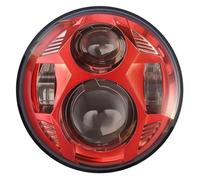 Plaque Phare Avant Projecteur LED pour Moto 51 W 5,75 Pouces, Faisceau Haut/Bas pour Sportster 1200 883 pour Touring pour Scrambler Phare Noir, 1 Pièce Phare LED Moto(Rouge)