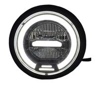 Plaque Phare Phare LED Moto 6,5 Pouces Pour Sportster Pour Café Pour Racer Pour Bobber Feu Jour Rond Rétro(Blanc)