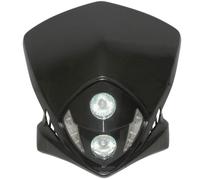 Plaque phare Replay TETE FOURCHE 50 A BOITE UNIVERSEL DUKE LEDS BLANCHES HALOGENE 2x20W